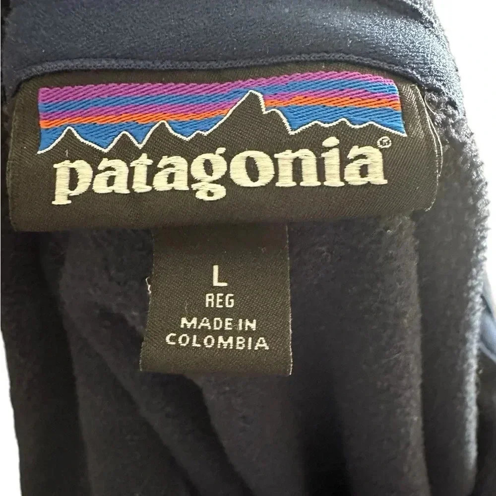Patagonia Sweater Fleece Women Large Pullover Navy Blue 1/4 Zip - Picture 4 of 6
